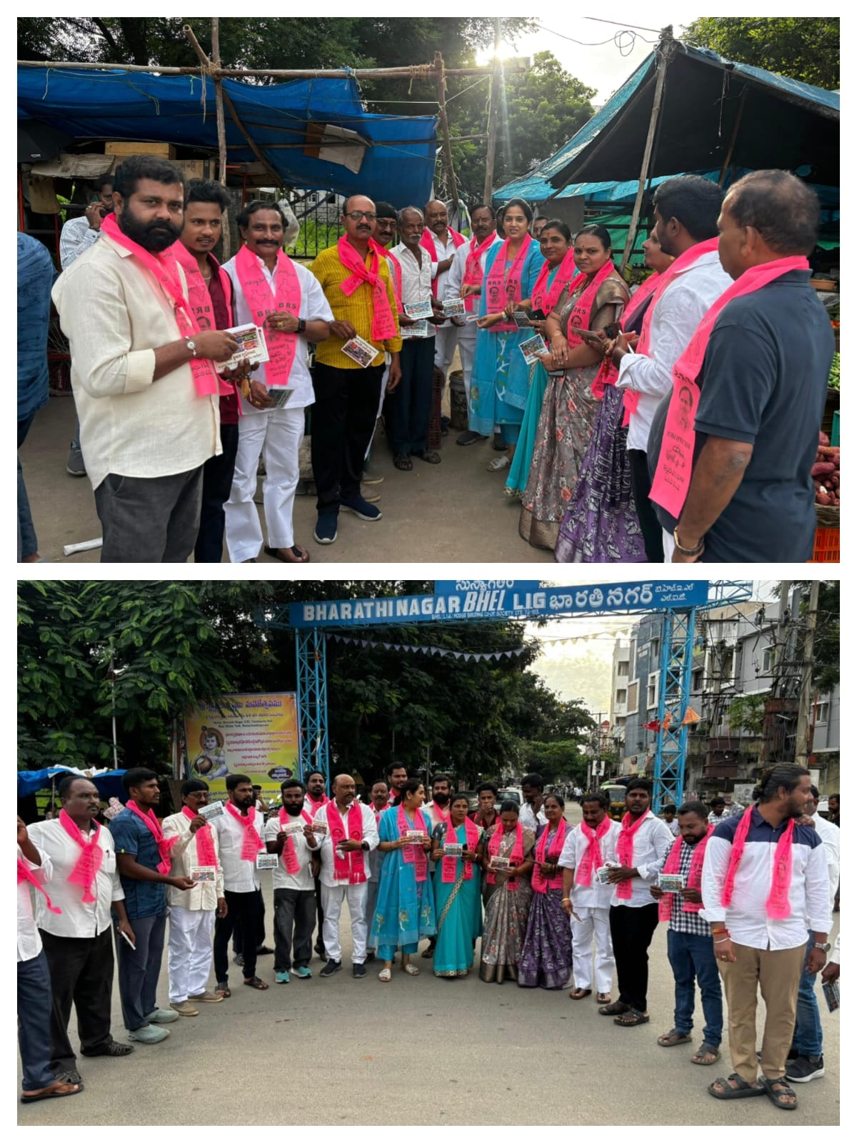భారతి నగర్ డివిజన్ ఎల్‌ఐజీ కాలనీలో బాకీ,కార్డుల పంపిణీ చేసిన సింధు,ఆదర్శ్ రెడ్డి.